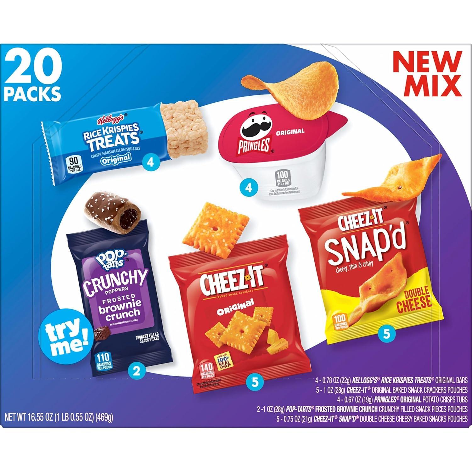 image:imageCheezIt and Pringles Snacks Grab and Go Variety Pack 1704oz Box 20 CountVariety Pack