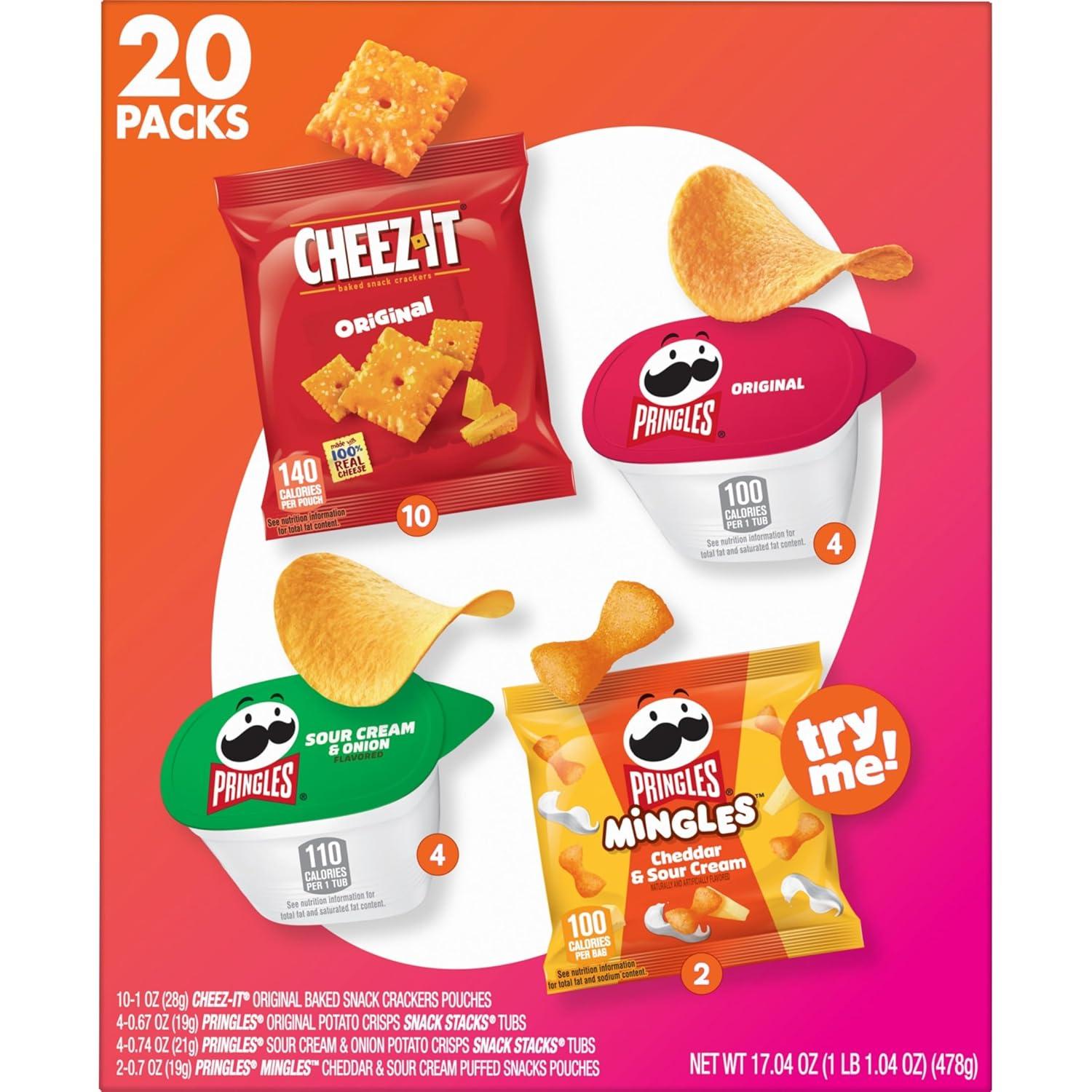 image:imageCheezIt and Pringles Snacks Grab and Go Variety Pack 1704oz Box 20 CountVariety Pack