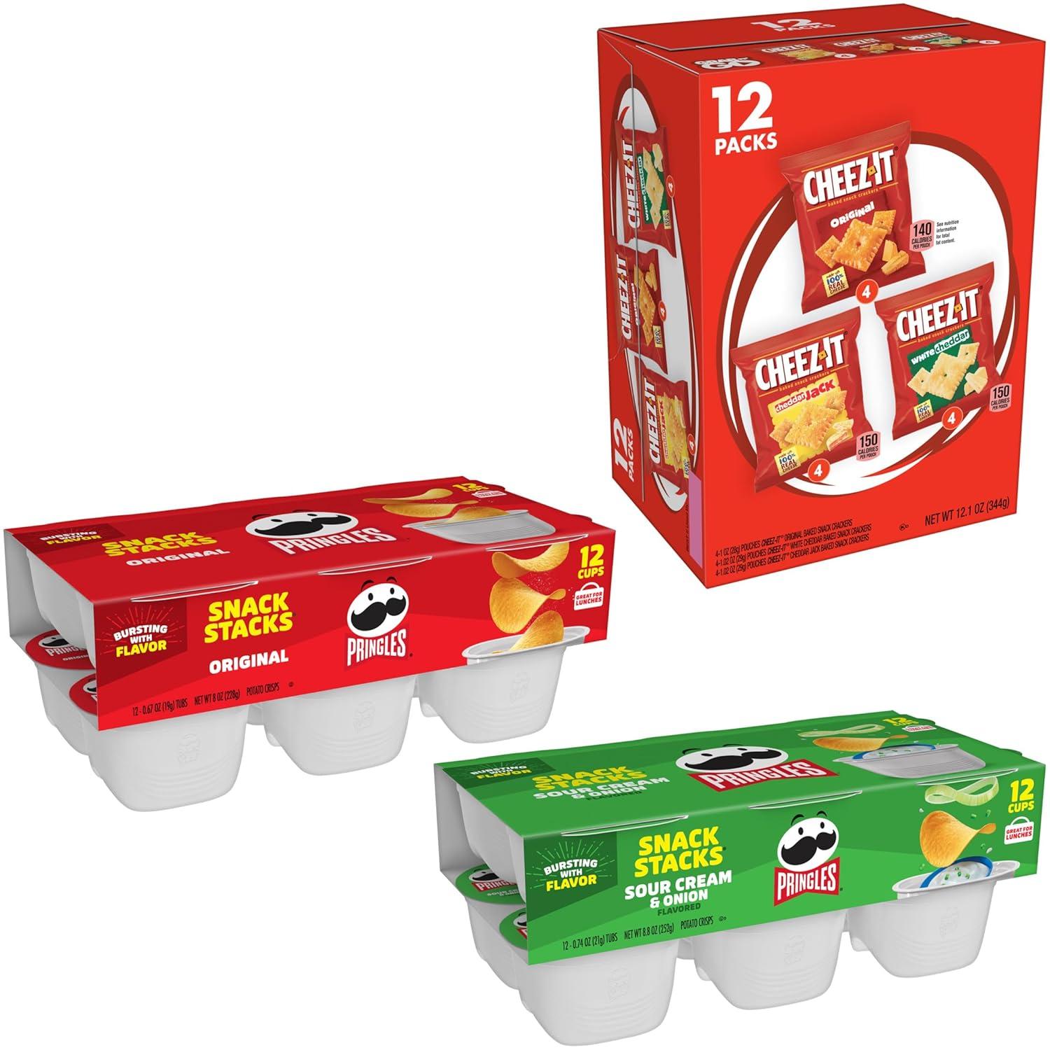 image:imagePringles and CheezIt Variety Pack Lunch Snacks Kids Snacks Variety Pack 36 CountPringles CheezIt Variety