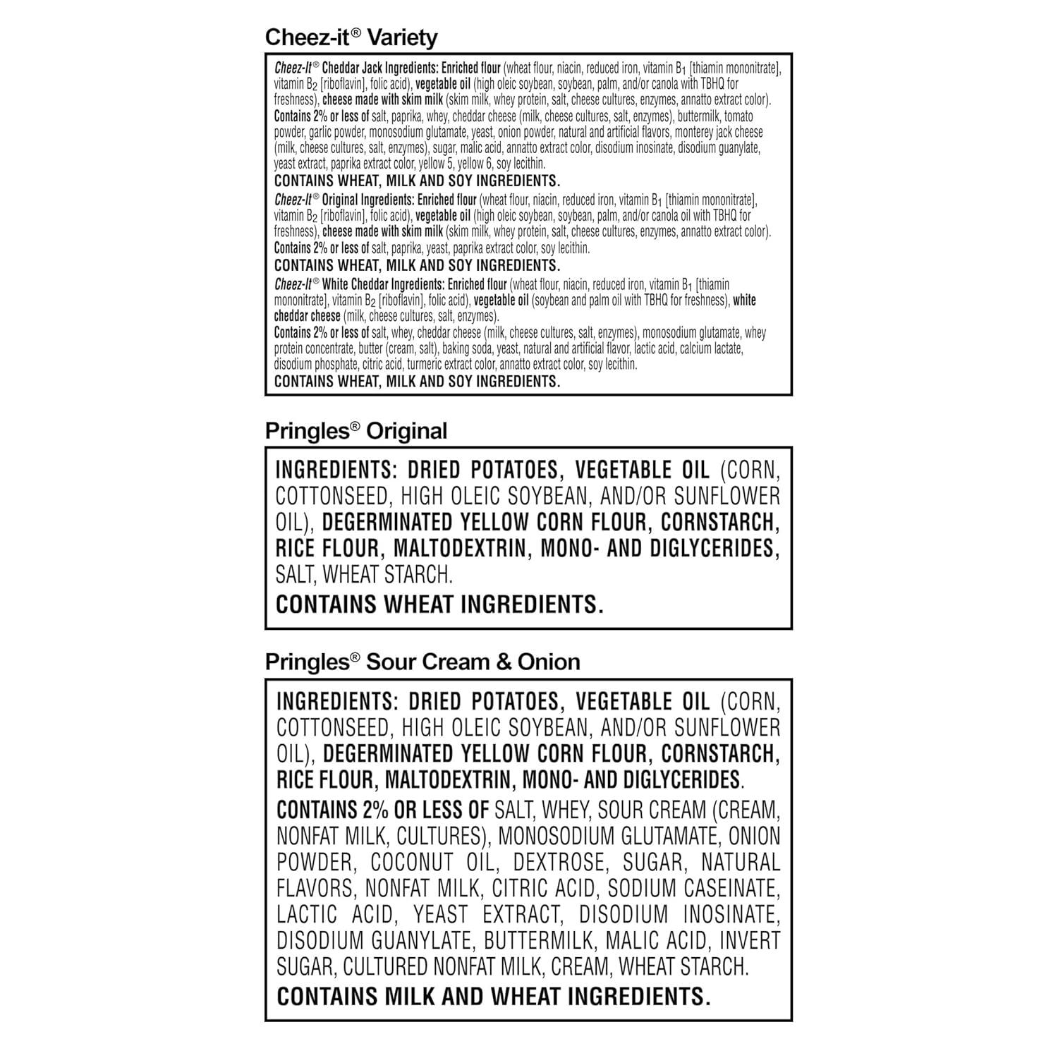 image:imagePringles and CheezIt Variety Pack Lunch Snacks Kids Snacks Variety Pack 36 CountPringles CheezIt Variety