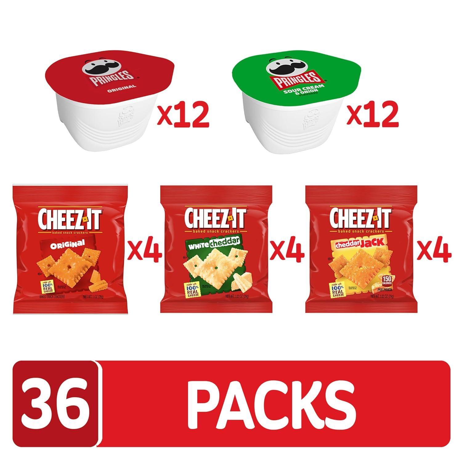 image:imagePringles and CheezIt Variety Pack Lunch Snacks Kids Snacks Variety Pack 36 CountPringles CheezIt Variety
