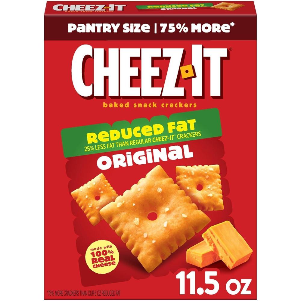 image:imageCheezIt Cheese Crackers Baked Snack Crackers Lunch Snacks Family Size Reduced Fat Original 19oz Box 1 BoxOriginal