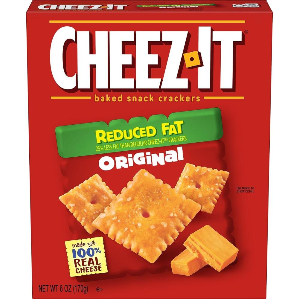 image:imageCheezIt Cheese Crackers Baked Snack Crackers Lunch Snacks Family Size Reduced Fat Original 19oz Box 1 BoxReduce Fat Original