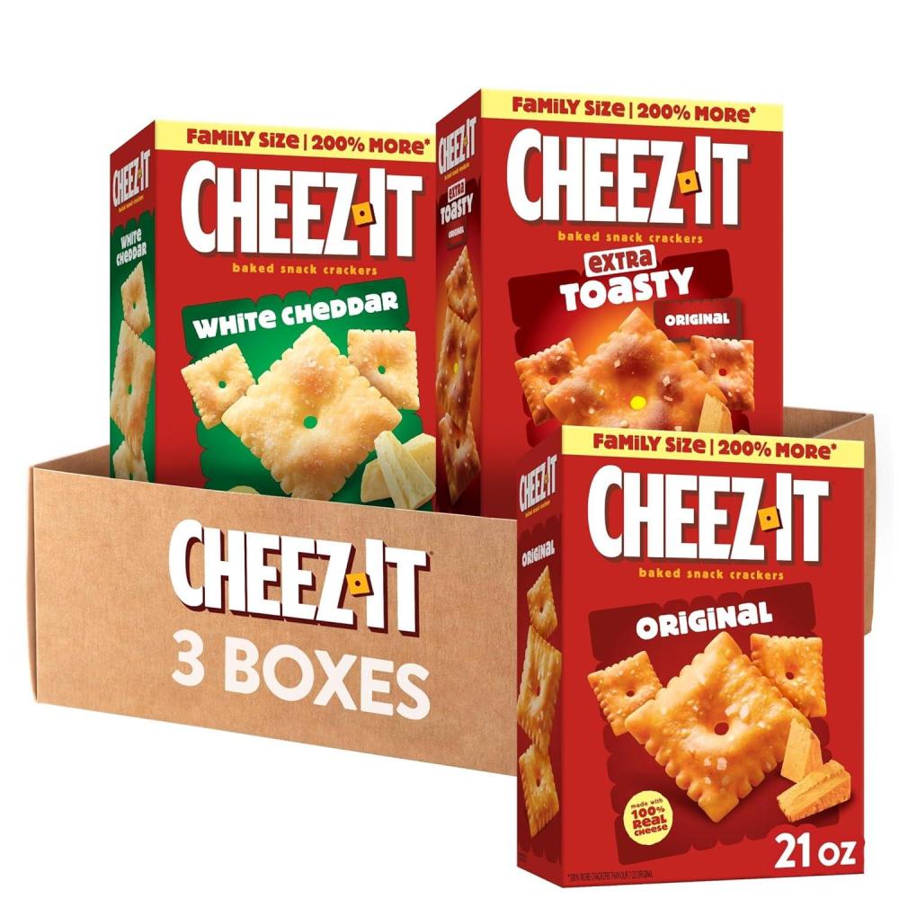 image:imageCheezIt Cheese Crackers Baked Snack Crackers Lunch Snacks Family Size Variety Pack 3 BoxesVariety