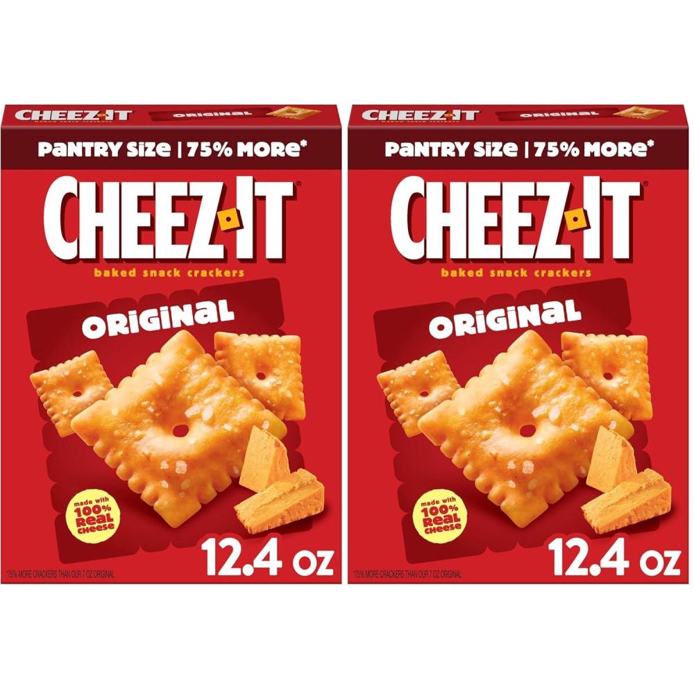 image:imageCheezIt Cheese Crackers Baked Snack Crackers Lunch Snacks Original 124oz Box 1 Box124 Ounce Pack of 2