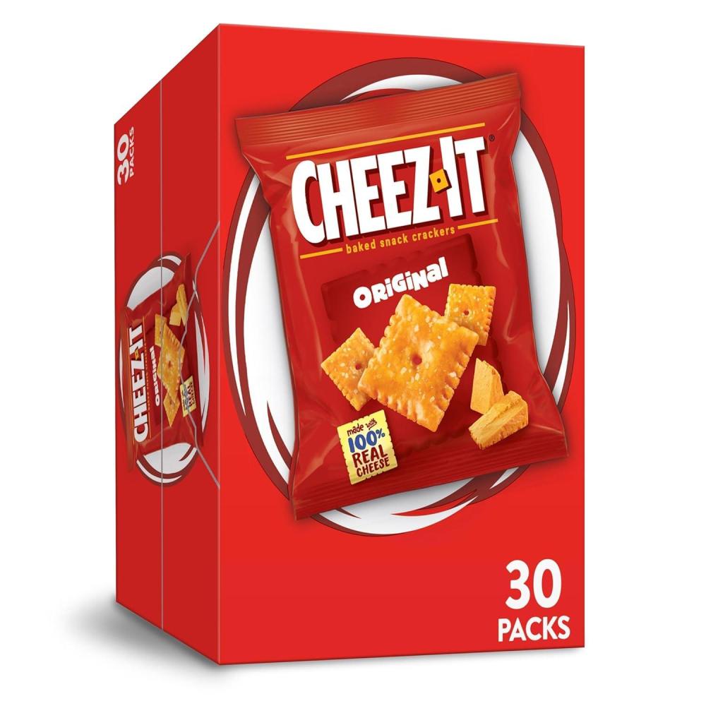 image:imageCheezIt Cheese Crackers Baked Snack Crackers Lunch Snacks Original 30oz Box 30 Packs