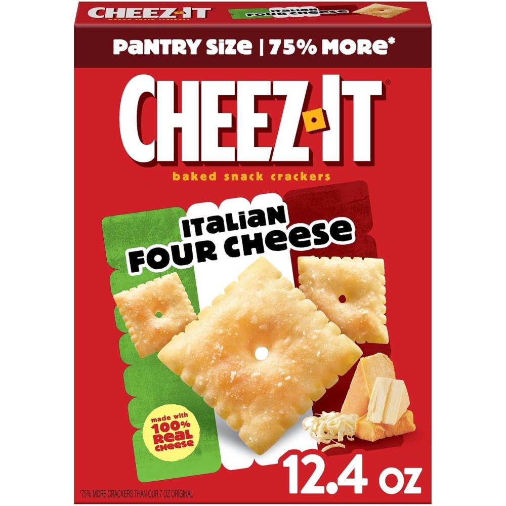 image:imageCheezIt Cheese Crackers Baked Snack Crackers Office and Kids Snacks Italian Four Cheese 124oz Box 1 BoxItalian Four Cheese