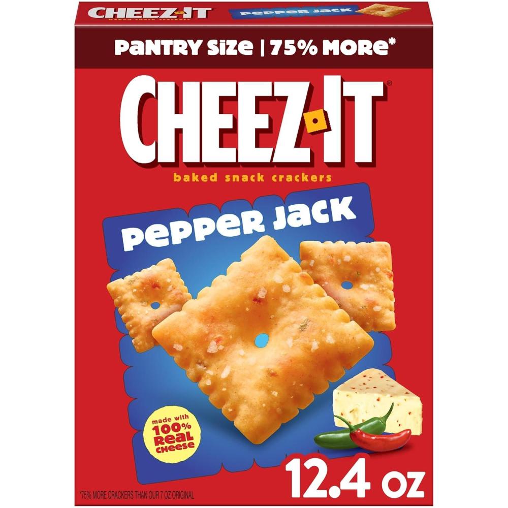 image:imageCheezIt Cheese Crackers Baked Snack Crackers Office and Kids Snacks Pepper Jack 124oz Box 1 Box
