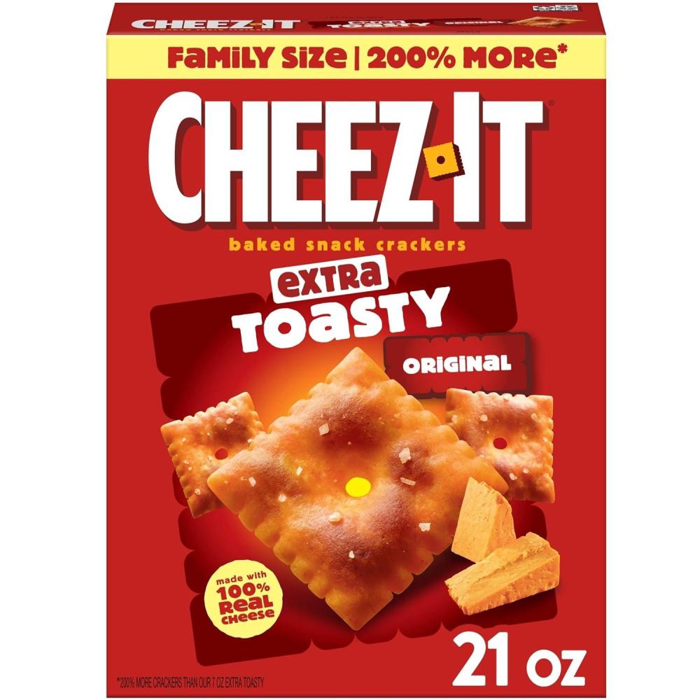 image:imageCheezIt Cheese Crackers Baked Snack Crackers Single Serve Extra Toasty 40 Pouches21 Ounce Pack of 1