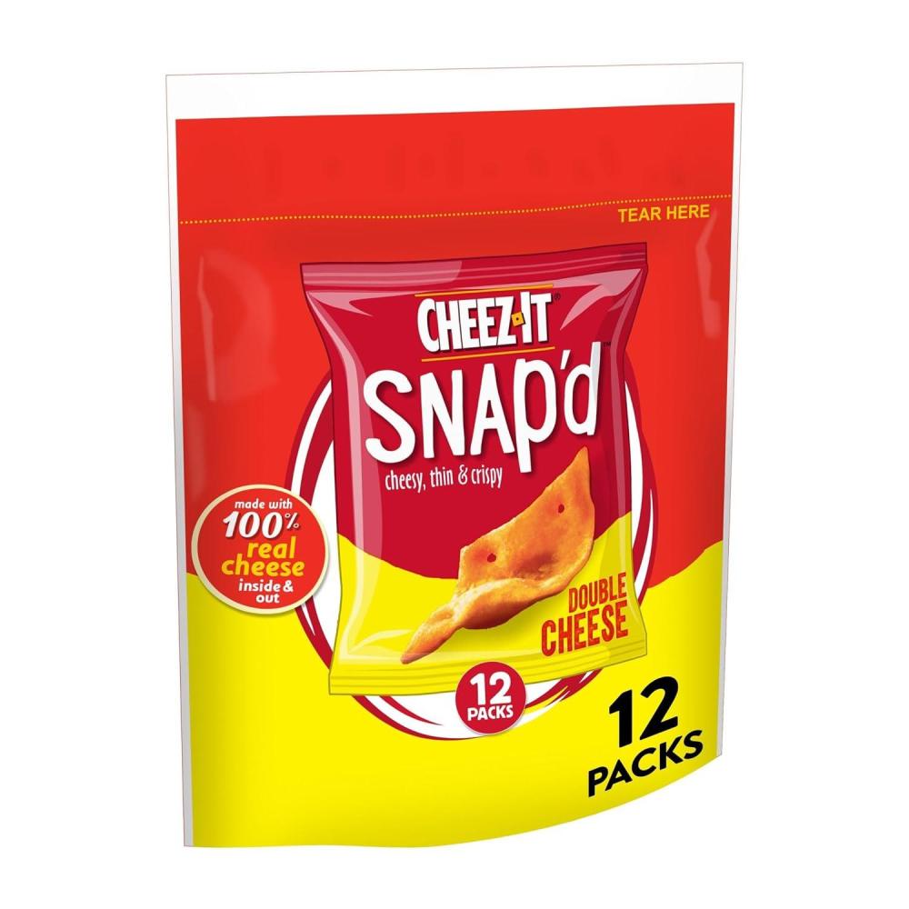 image:imageCheezIt Snapd Cheese Cracker Chips Thin Crisps Lunch Snacks Family Size Double Cheese 12oz Bag 1 BagDouble Cheese