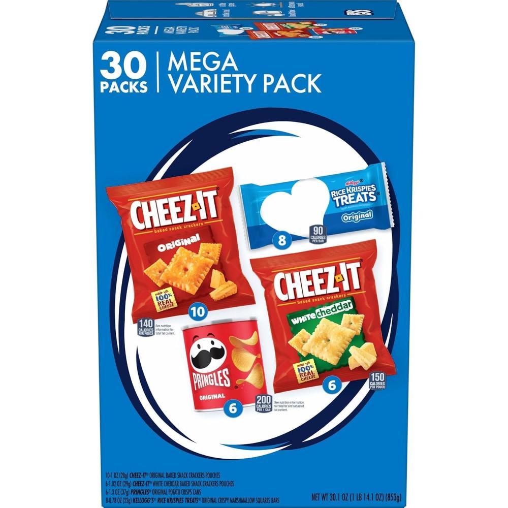 image:imageCheezIt and Pringles Snacks Grab and Go Variety Pack 1704oz Box 20 CountCheezIt Pringles Rice Krispies Treats