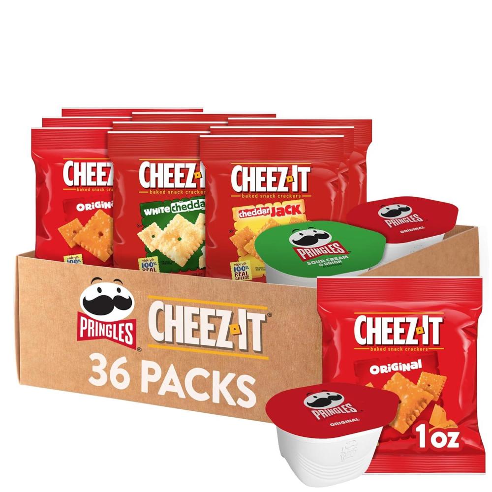 image:imagePringles and CheezIt Variety Pack Lunch Snacks Kids Snacks Variety Pack 36 CountPringles CheezIt Variety