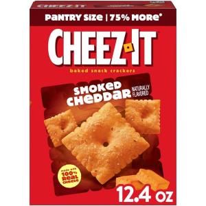Cheez-It Baked Snack Crackers, Lunch Snacks, Smoked Cheddar, 12.4oz Box (1 Box)