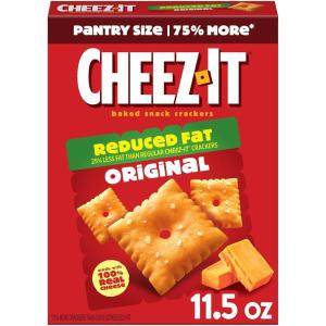 Cheez-It Cheese Crackers, Baked Snack Crackers, Lunch Snacks, Family Size, Reduced Fat Original, 19oz Box (1 Box)(Original)