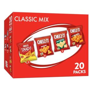 Cheez-It Cheese Crackers, Baked Snack Crackers, Lunch Snacks, Grab n’ Go, Variety Pack, 19.1oz Box (20 Packs)