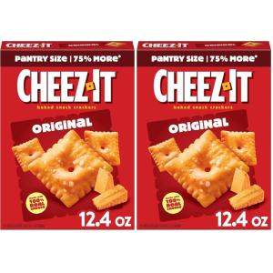 Cheez-It Cheese Crackers, Baked Snack Crackers, Lunch Snacks, Original, 12.4oz Box (1 Box)(12.4 Ounce (Pack of 2))