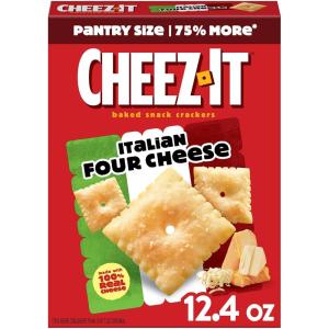 Cheez-It Cheese Crackers, Baked Snack Crackers, Office and Kids Snacks, Italian Four Cheese, 12.4oz Box (1 Box)(Italian Four Cheese)