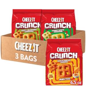 Cheez-It Crunch Cheesy Baked Snacks, Lunch Snacks, Variety Pack (3 Bags)(Variety Pack)