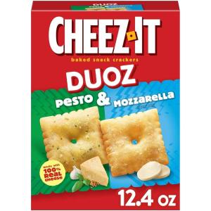 Cheez-It DUOZ Baked Snack Crackers, Lunch Snacks, Pesto and Mozzarella, 12.4oz Box (1 Box)(12.4 Ounce (Pack of 1))