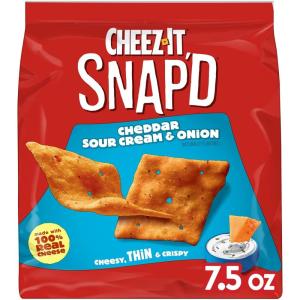 Cheez-It Snap’d Cheese Cracker Chips, Thin Crisps, Lunch Snacks, Cheddar Sour Cream and Onion, 7.5oz Bag (1 Bag)