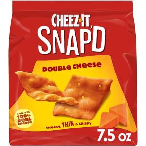 Cheez-It Snap’d Cheese Cracker Chips, Thin Crisps, Lunch Snacks, Double Cheese, 7.5oz Bag (1 Bag)