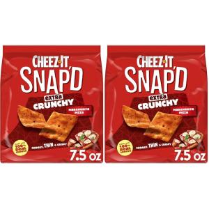 Cheez-It Snap’d Cheesy Baked Snacks, Thin Crisps, Lunch Snacks, Extra Crunchy Margherita Pizza, 7.5oz Bag (1 Bag)(7.5 Ounce (Pack of 2))
