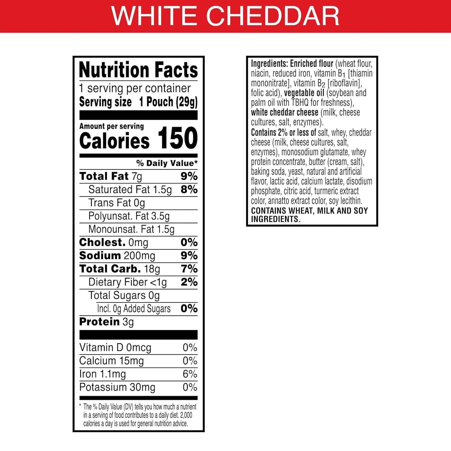 image:imageCheezIt Cheese Crackers Baked Snack Crackers Lunch Snacks White Cheddar 40 Packs40 count
