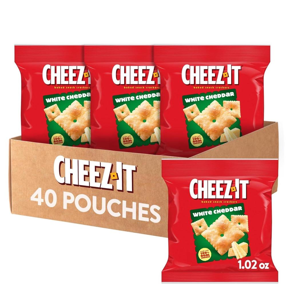 image:imageCheezIt Cheese Crackers Baked Snack Crackers Lunch Snacks White Cheddar 40 Packs40 count