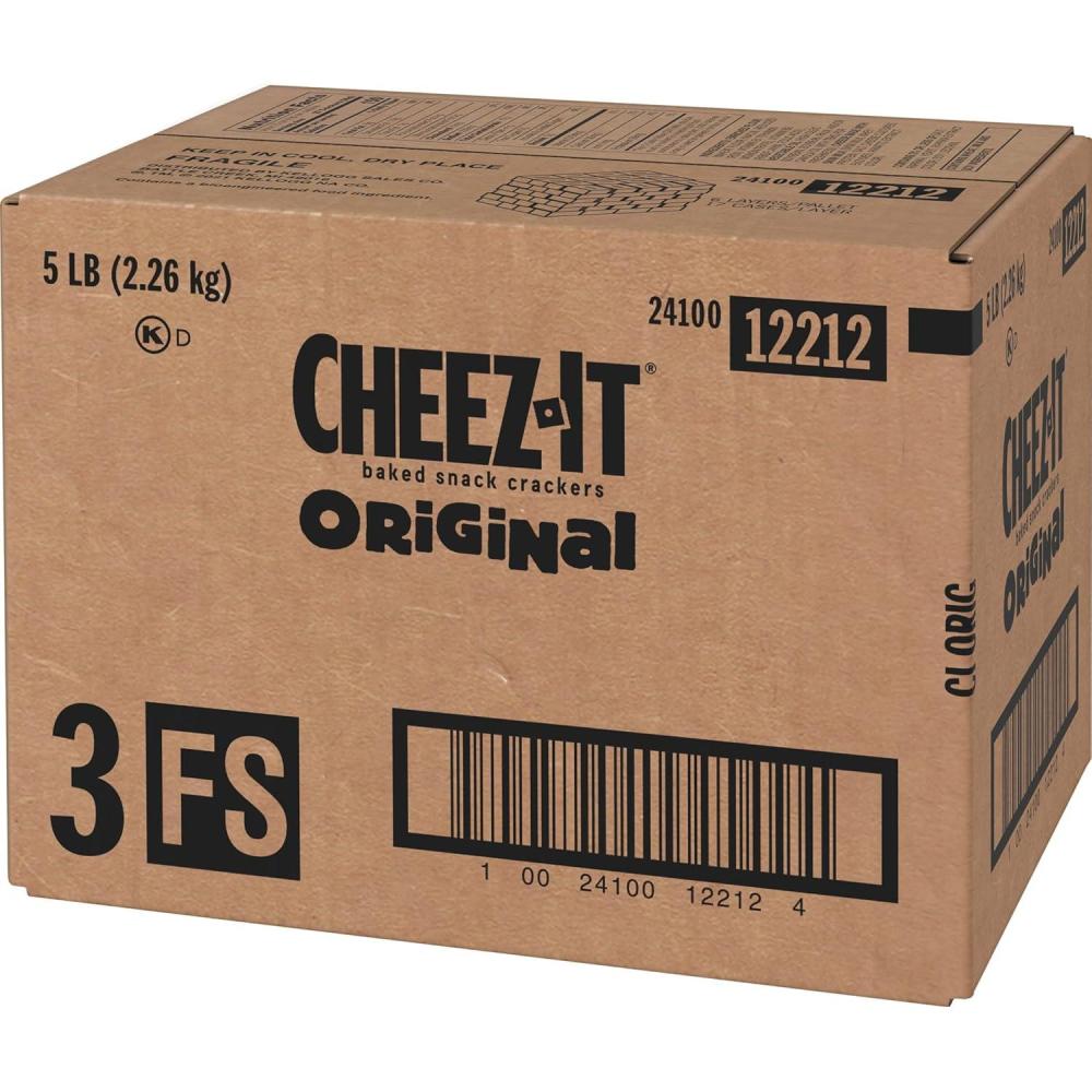 image:imageCheezIt Cheese Crackers Baked Snack Crackers Made with Whole Grain Original 175 PouchesCheddar Cheese