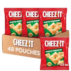 Cheez-It Cheese Crackers, Baked Snack Crackers, Lunch Snacks, White Cheddar (40 Packs)(48 count)