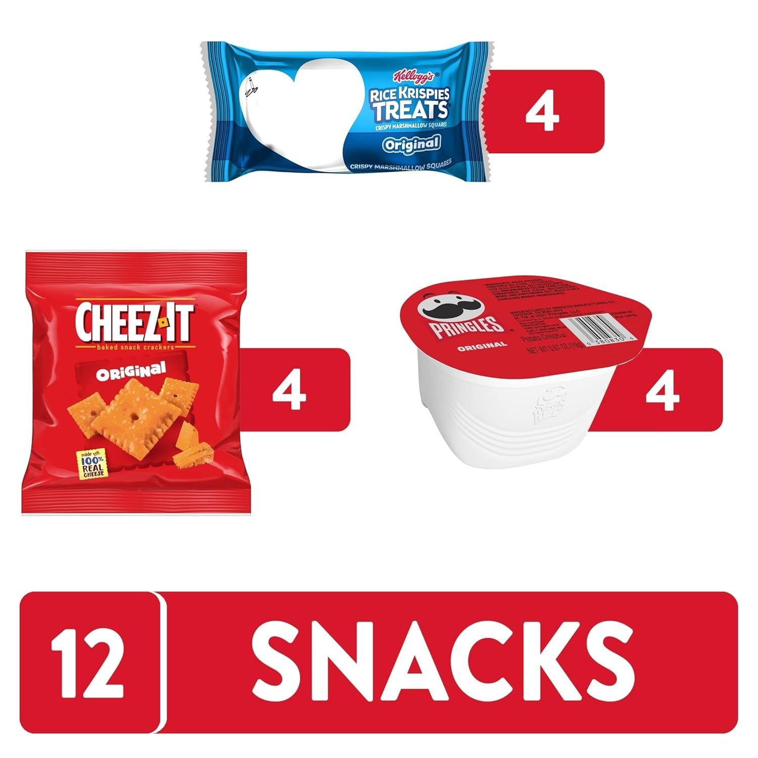 image:imageCheezIt Pringles Rice Krispies Treats Snacks Back to School Variety Pack 98oz Box 12 Packs