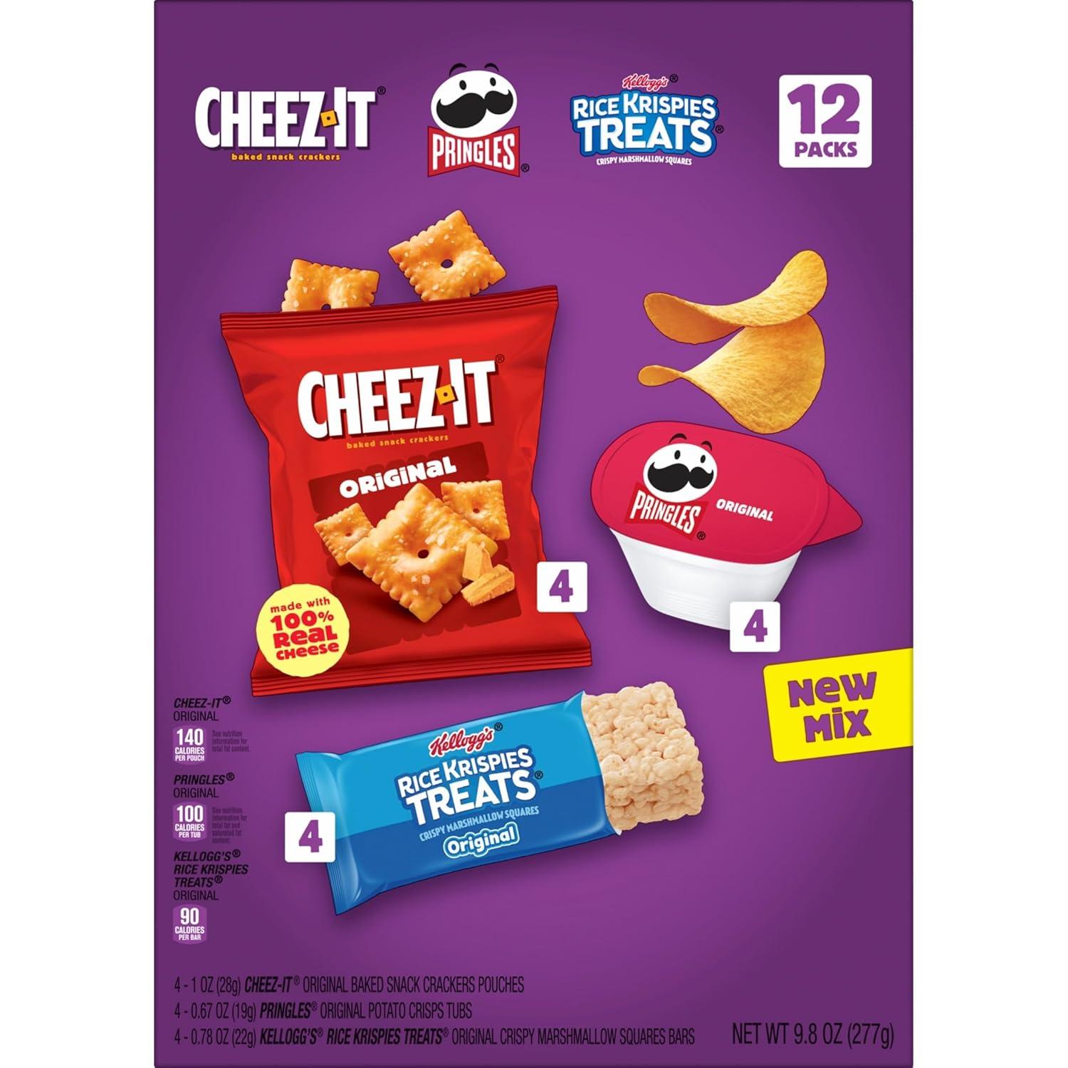 image:imageCheezIt Pringles Rice Krispies Treats Snacks Back to School Variety Pack 98oz Box 12 Packs