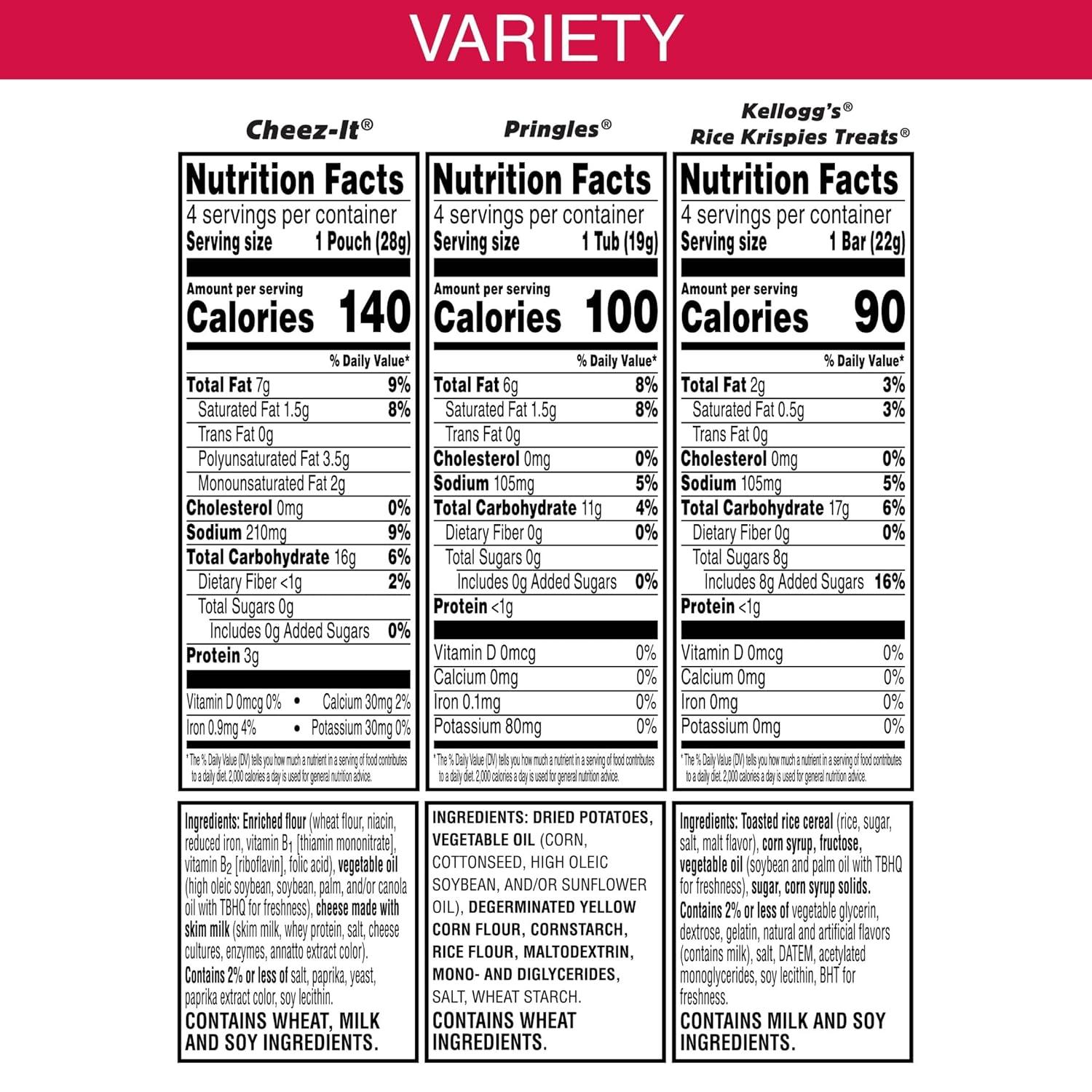 image:imageCheezIt Pringles Rice Krispies Treats Snacks Back to School Variety Pack 98oz Box 12 Packs