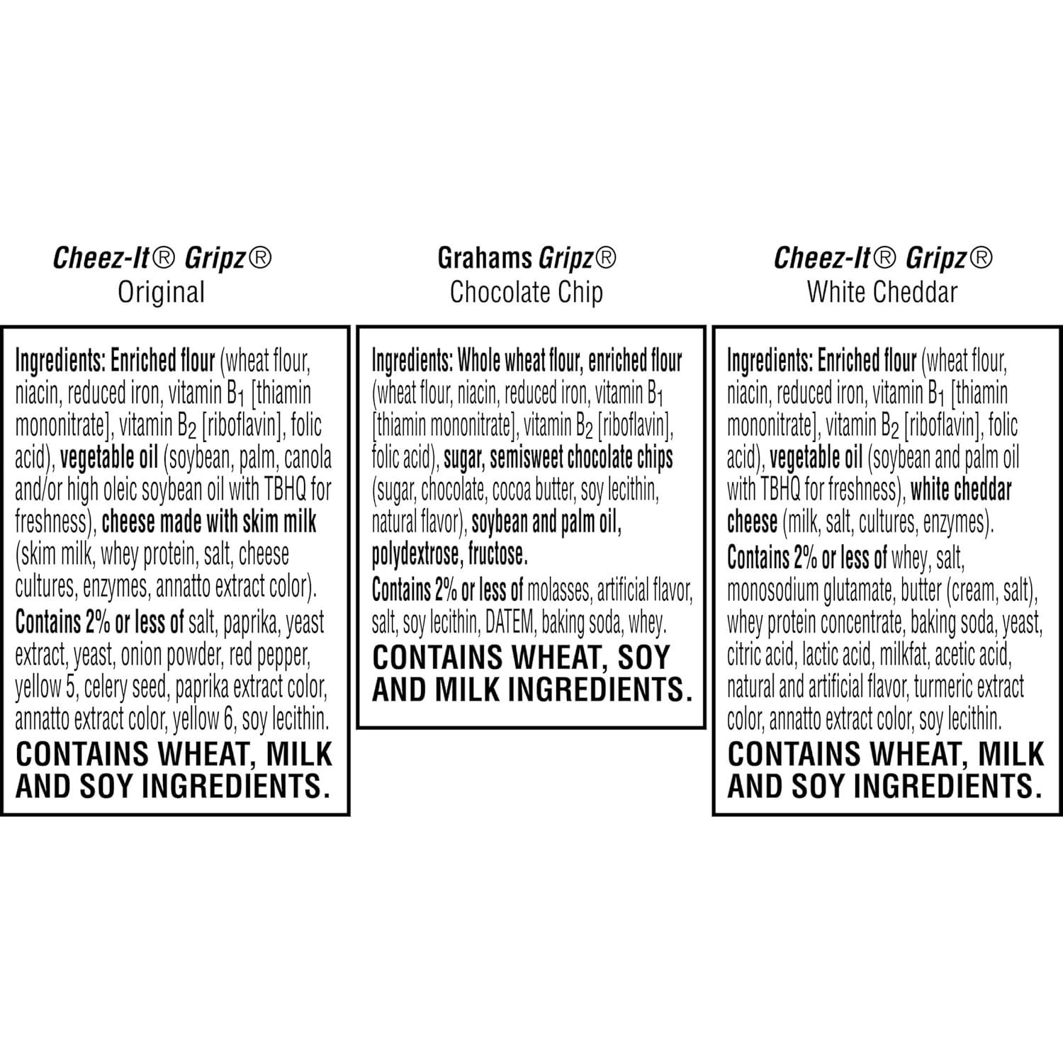 image:imageGripz Mini Baked Snack Crackers Sweet and Salty Snacks Variety Pack 11oz Box 12 PouchesVariety Pack