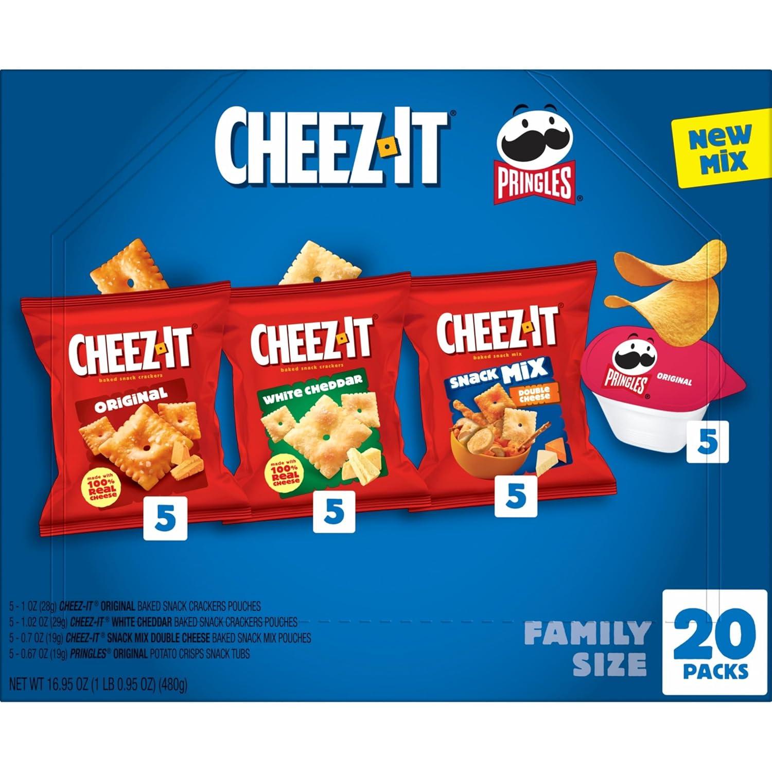 image:imageGripz Mini Baked Snack Crackers Sweet and Salty Snacks Variety Pack 11oz Box 12 PouchesVariety Pack