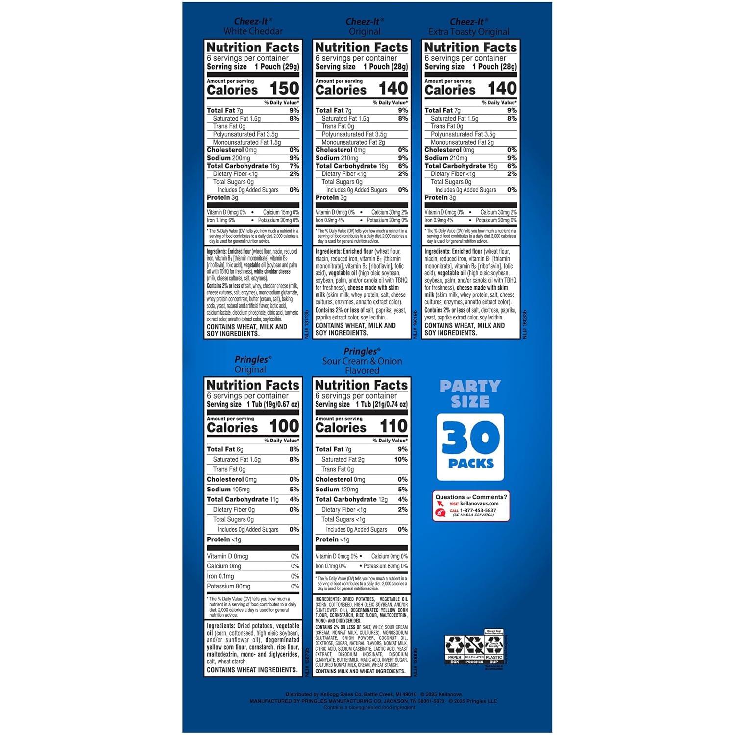 image:imageGripz Mini Baked Snack Crackers Sweet and Salty Snacks Variety Pack 11oz Box 12 PouchesVariety Pack