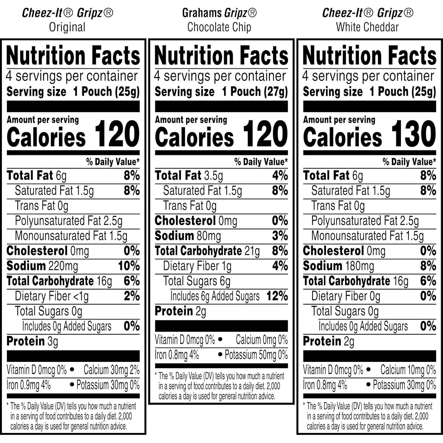image:imageGripz Mini Baked Snack Crackers Sweet and Salty Snacks Variety Pack 11oz Box 12 PouchesVariety Pack