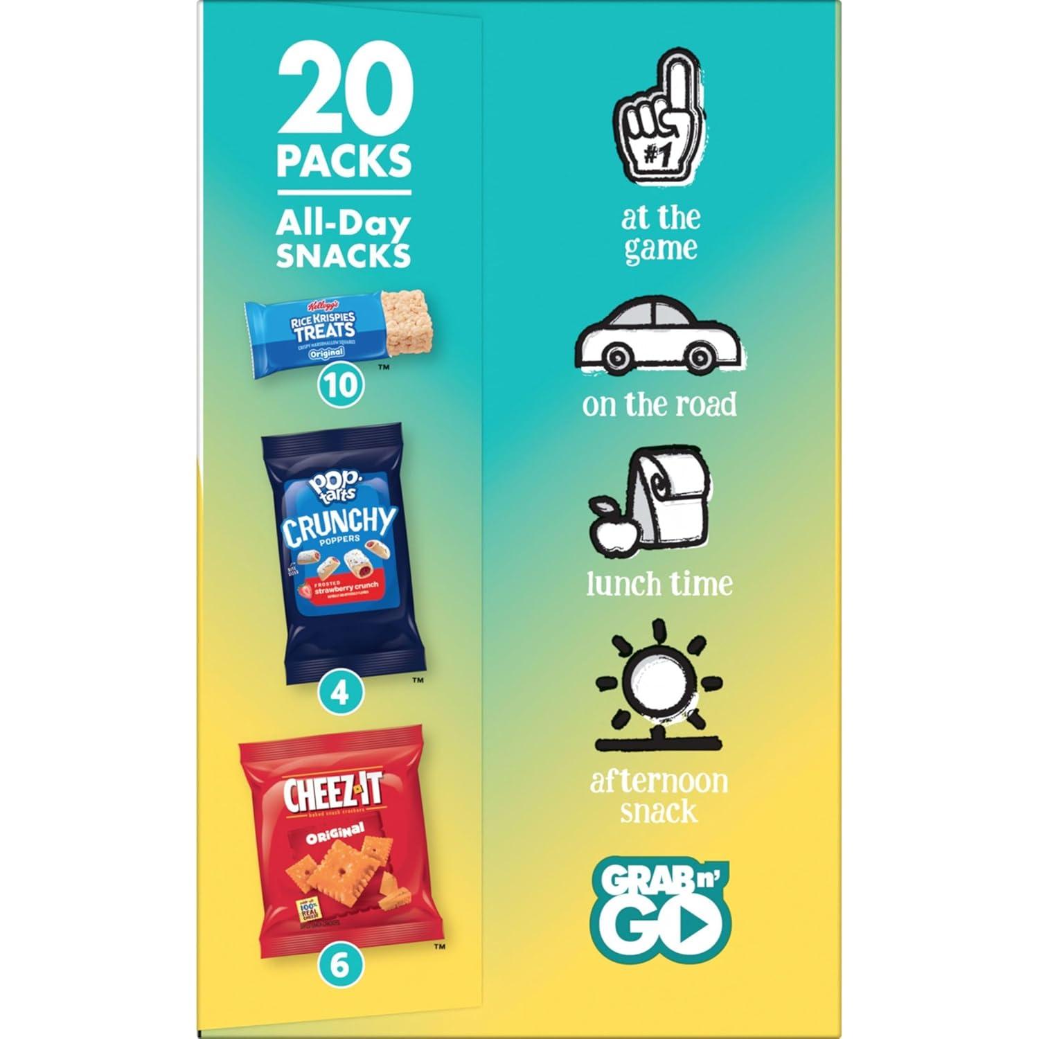 image:imageKelloggs CheezIt PopTarts amp Rice Krispies Treats AllDay Snacks Variety Pack 176oz Box 20 Count