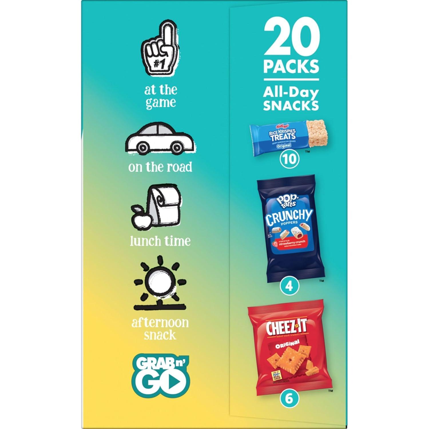 image:imageKelloggs CheezIt PopTarts amp Rice Krispies Treats AllDay Snacks Variety Pack 176oz Box 20 Count