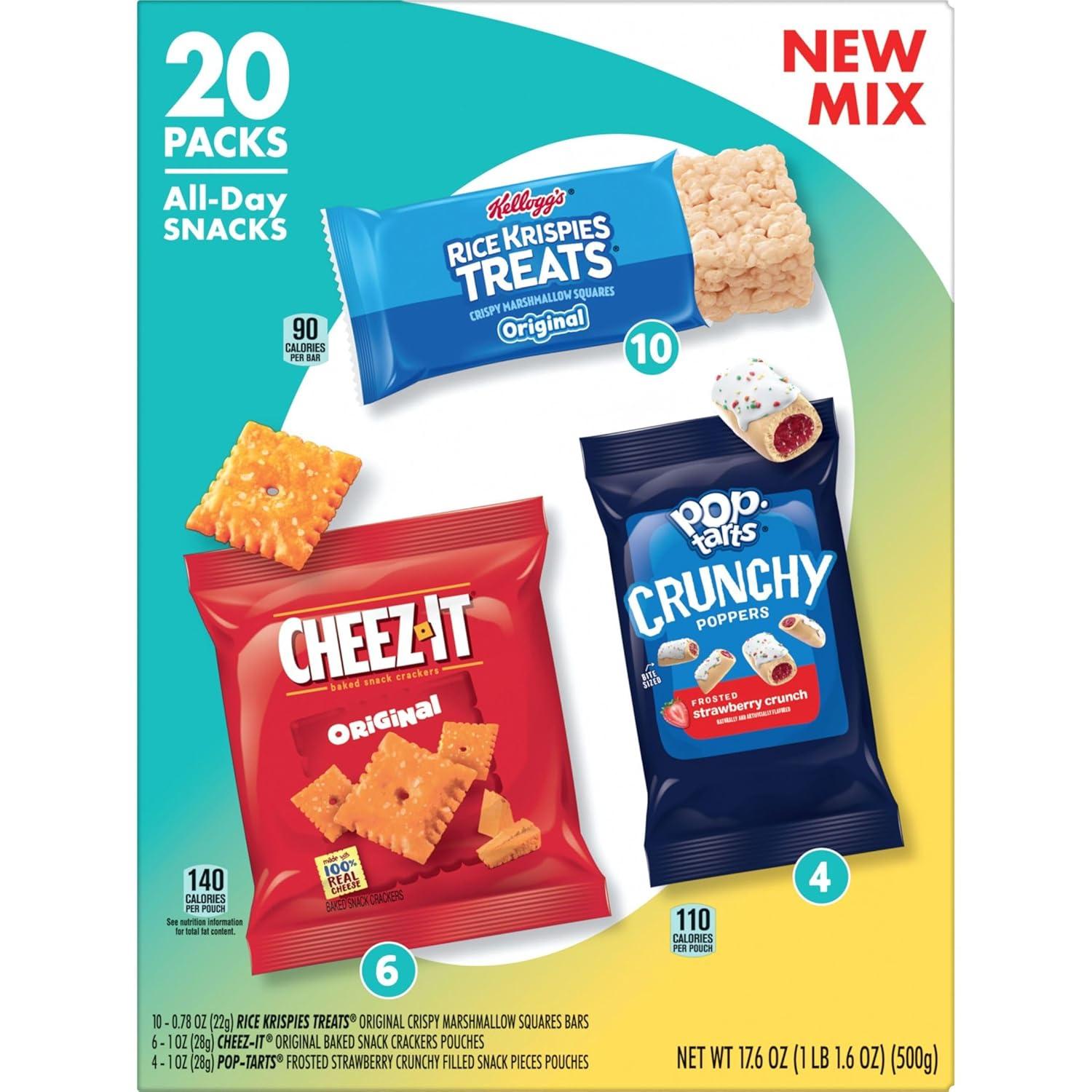 image:imageKelloggs CheezIt PopTarts amp Rice Krispies Treats AllDay Snacks Variety Pack 176oz Box 20 Count