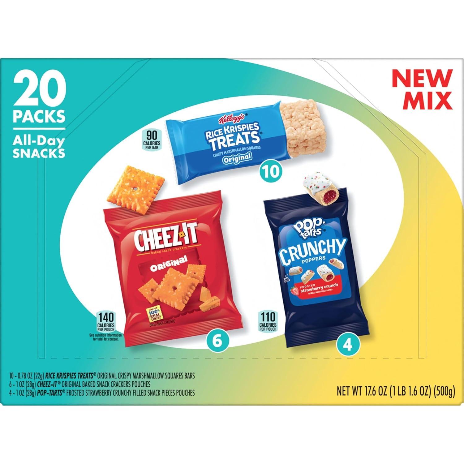 image:imageKelloggs CheezIt PopTarts amp Rice Krispies Treats AllDay Snacks Variety Pack 176oz Box 20 Count