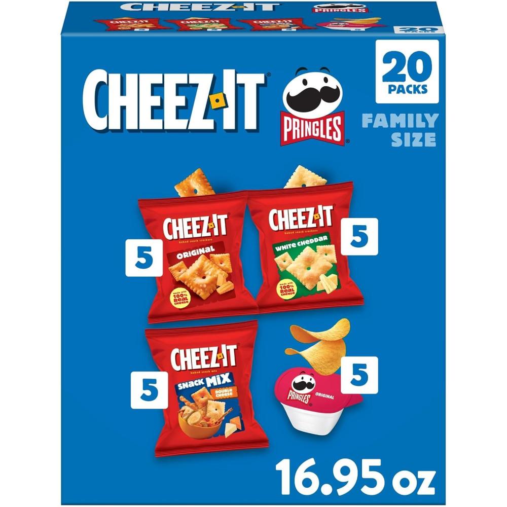 image:imageGripz Mini Baked Snack Crackers Sweet and Salty Snacks Variety Pack 11oz Box 12 PouchesVariety Pack