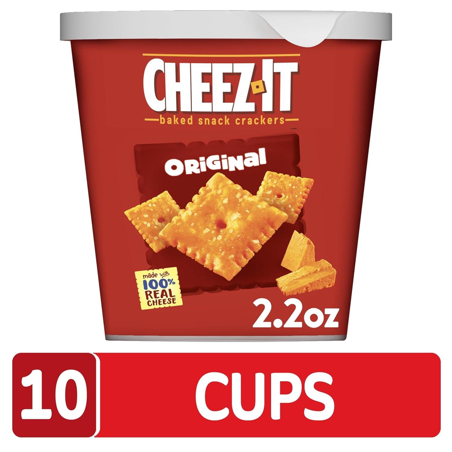 image:imageCheezIt Baked Snack Cheese Crackers in a Cup White Cheddar Single Serve 22 ozPack of 10Original