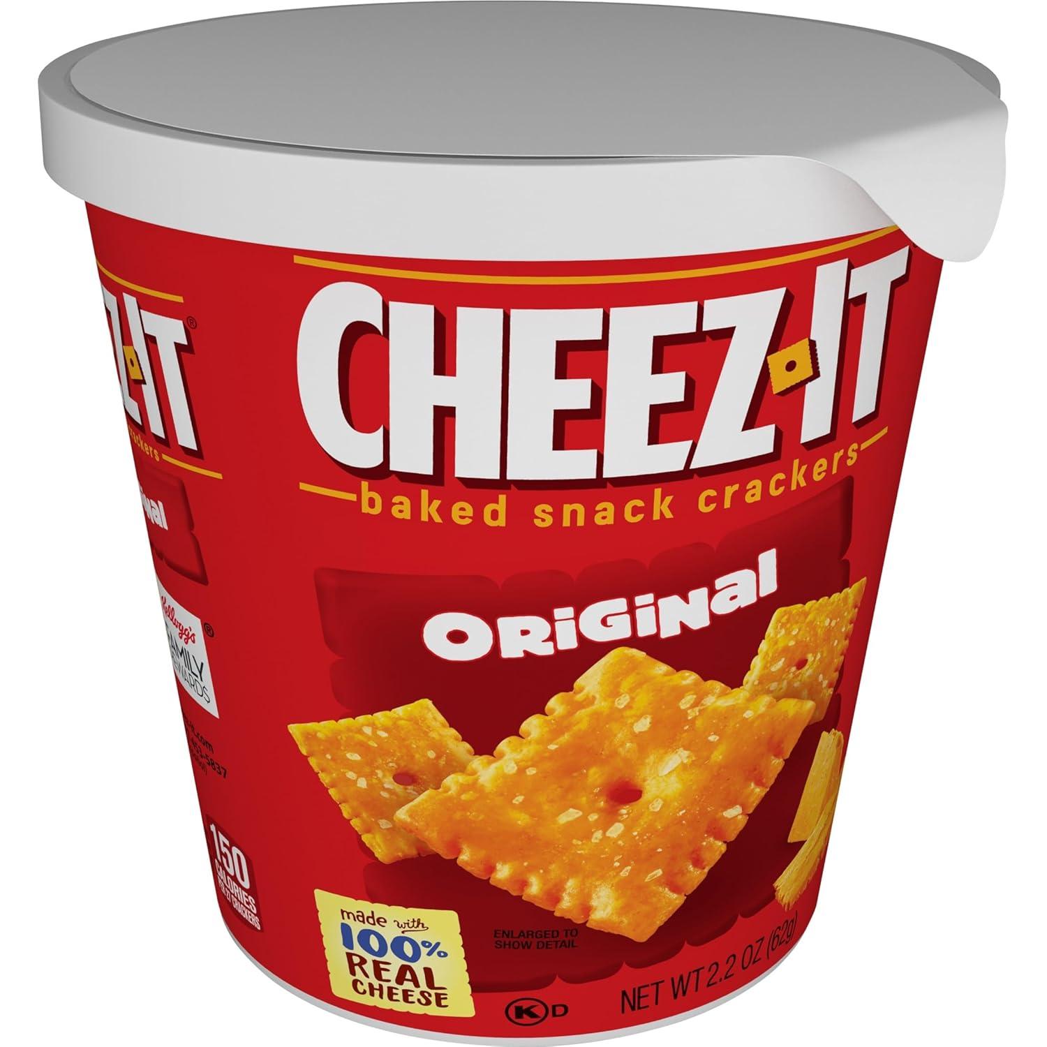 image:imageCheezIt Baked Snack Cheese Crackers in a Cup White Cheddar Single Serve 22 ozPack of 10Original