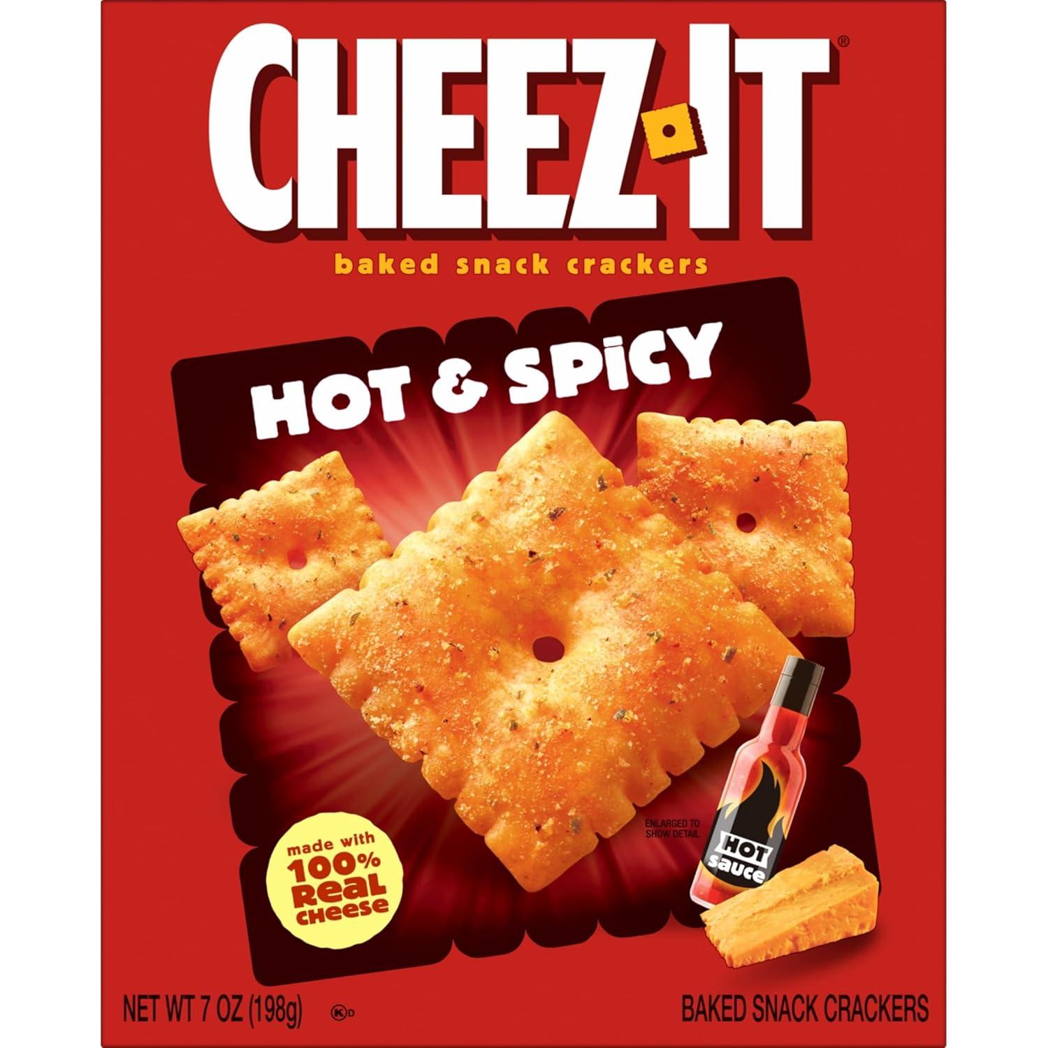 image:imageCheezIt Baked Snack Crackers Lunch Snacks Family Size Hot and Spicy 21oz Box 1 Box058 Ounce Pack of 12