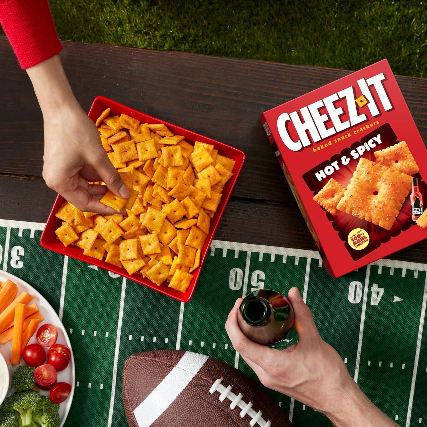 image:imageCheezIt Baked Snack Crackers Lunch Snacks Family Size Hot and Spicy 21oz Box 1 Box21 Ounce Pack of 1