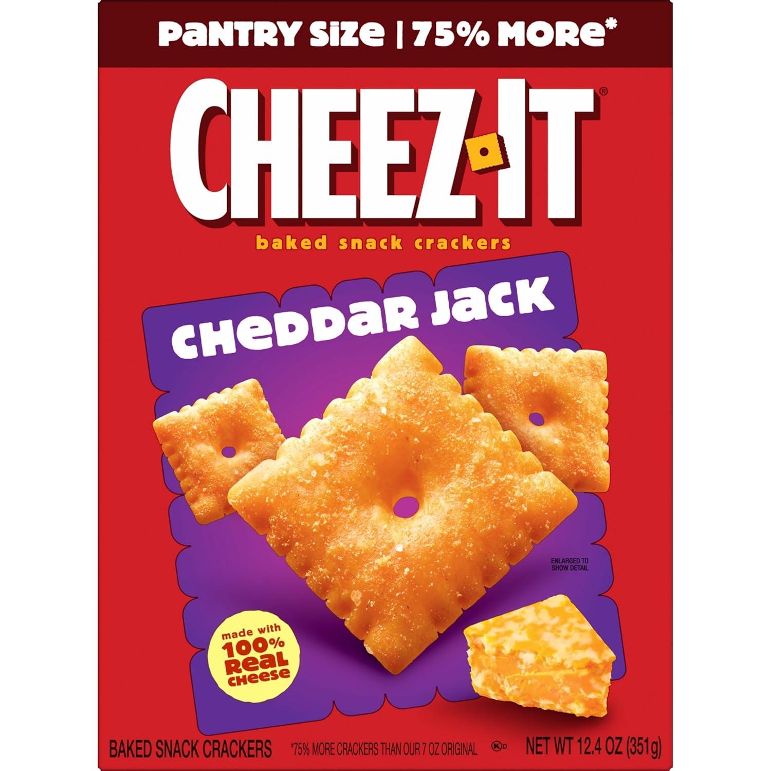 image:imageCheezIt Cheese Crackers Baked Snack Crackers Lunch Snacks Cheddar Jack 124oz Box 1 Box