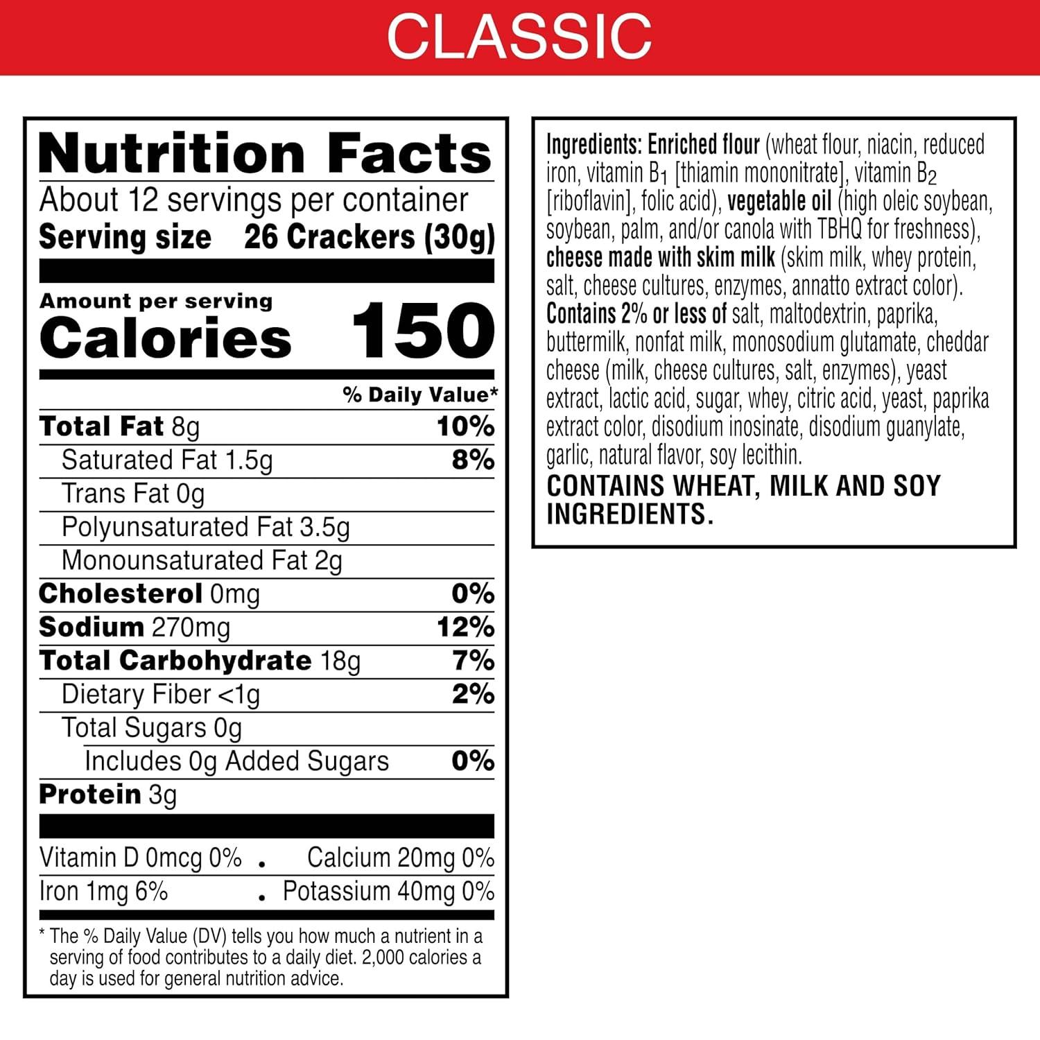 image:imageCheezIt Cheese Crackers Baked Snack Crackers Lunch Snacks Extra Cheesy 124oz Box 1 Box