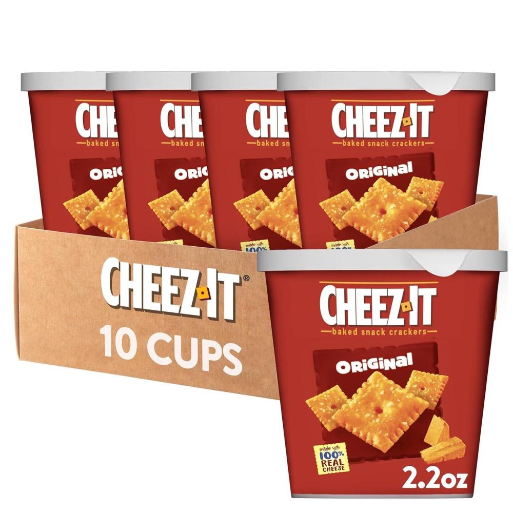 image:imageCheezIt Baked Snack Cheese Crackers in a Cup White Cheddar Single Serve 22 ozPack of 10Original