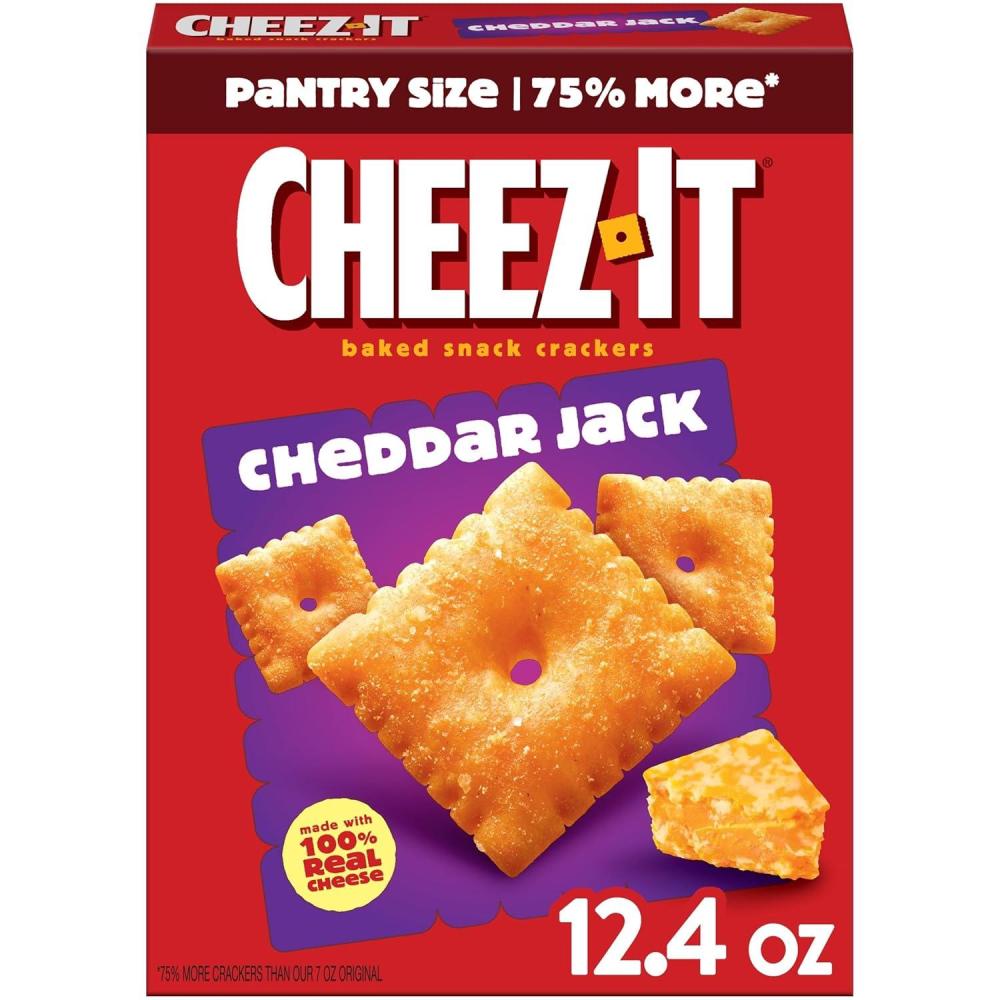 image:imageCheezIt Cheese Crackers Baked Snack Crackers Lunch Snacks Cheddar Jack 124oz Box 1 Box